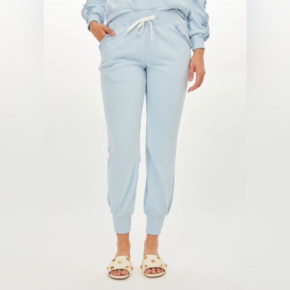 Generation Love Astra Ruffle Blue Sweatpants - Picture 1 of 7